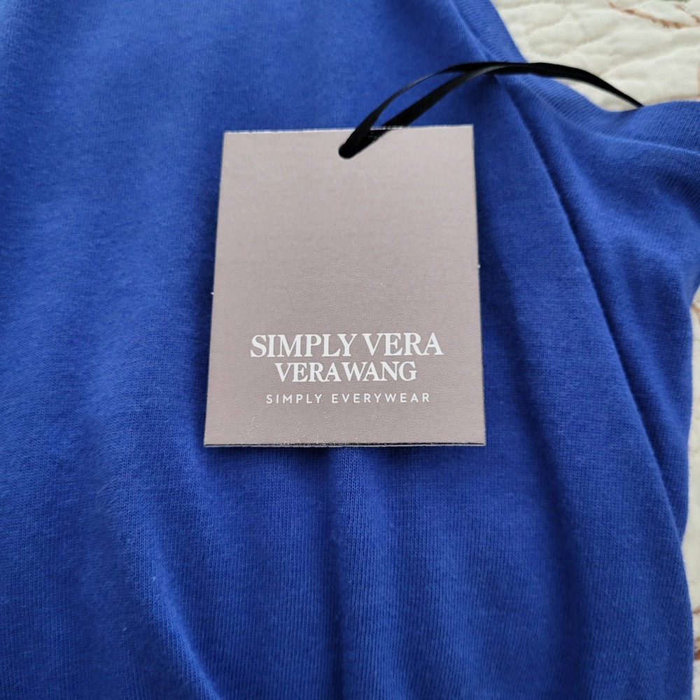 New Simply Vera Wang Tank Dress Women's Size L Blue String Waist Cotton Modal - Picture 5 of 8